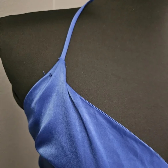 Urban Outfitters Blue Silky Maxi Dress With Side Slit - small - Picture 6 of 13